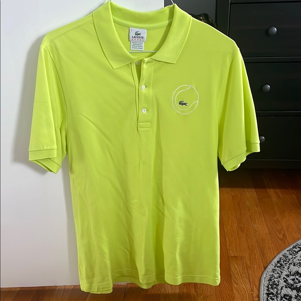Vintage Lacoste Men's Yellow Polo Shirt